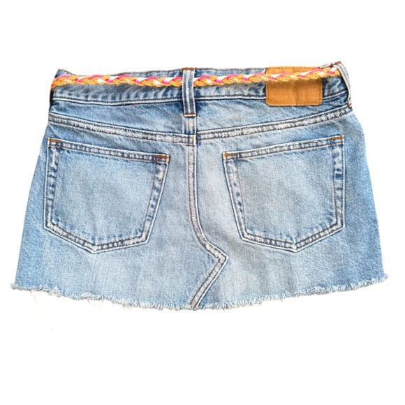 Rare Hollister Y2K Jean Skirt w Beach Barbie PINK Raffia Belt ⭐️⭐️⭐️⭐️⭐️ - Picture 4 of 11